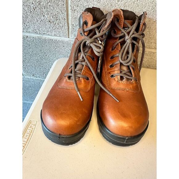 Rockport Works Deer Tan 6" Plain Toe Waterproof Work Boot M9/W11 - Picture 4 of 7